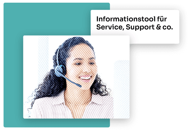 Bild einer Service-Mitarbeiterin zur Visualisierung des Portals als Servicecenter-Helpdesk